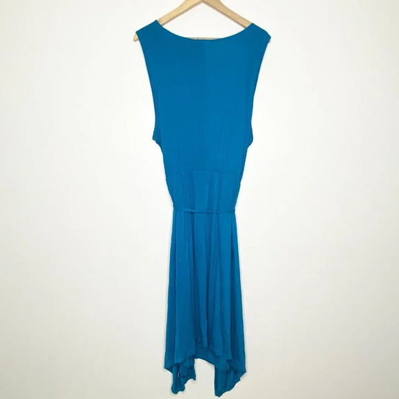 NWT Avenue Blue Tank Dress Tie Waist Women's 26/28 Midi Flowy Summer - Picture 3 of 13